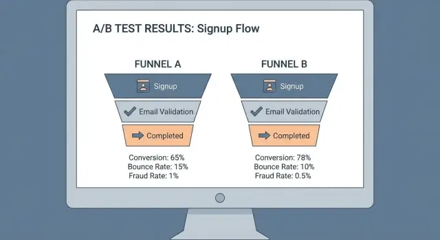 A/B test email quality gates without hurting signup growth