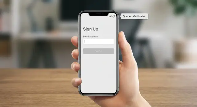 Email validation in mobile apps for poor connectivity