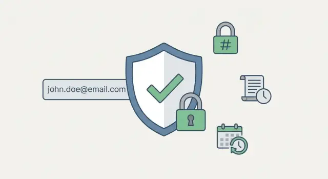Privacy-first email validation: hashing, logs, retention rules