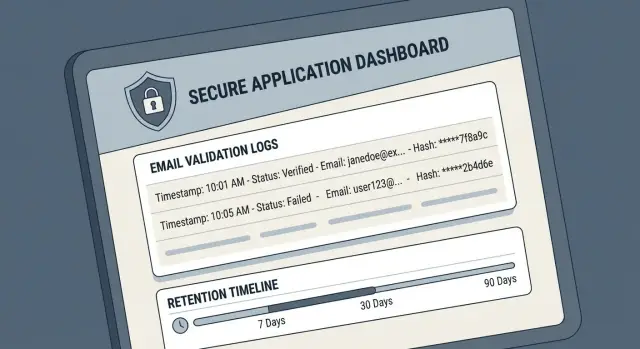 Email validation logging: what to store and what not to