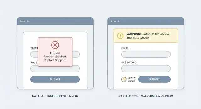 Strict email validation vs soft warnings at signup: choose well