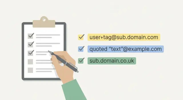 RFC-compliant email syntax validation checklist for signups